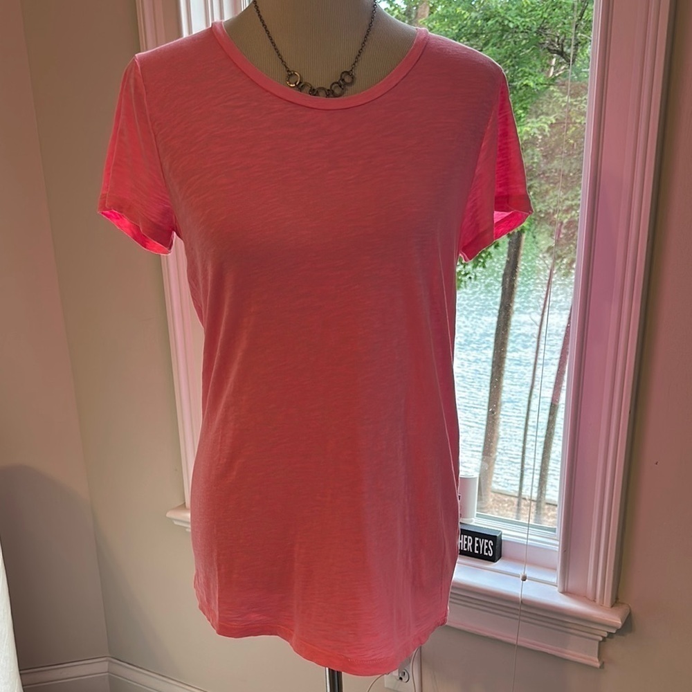 J. Crew Vintage Cotton Bright Pink Short Sleeve T-Shirt, Medium, EUC